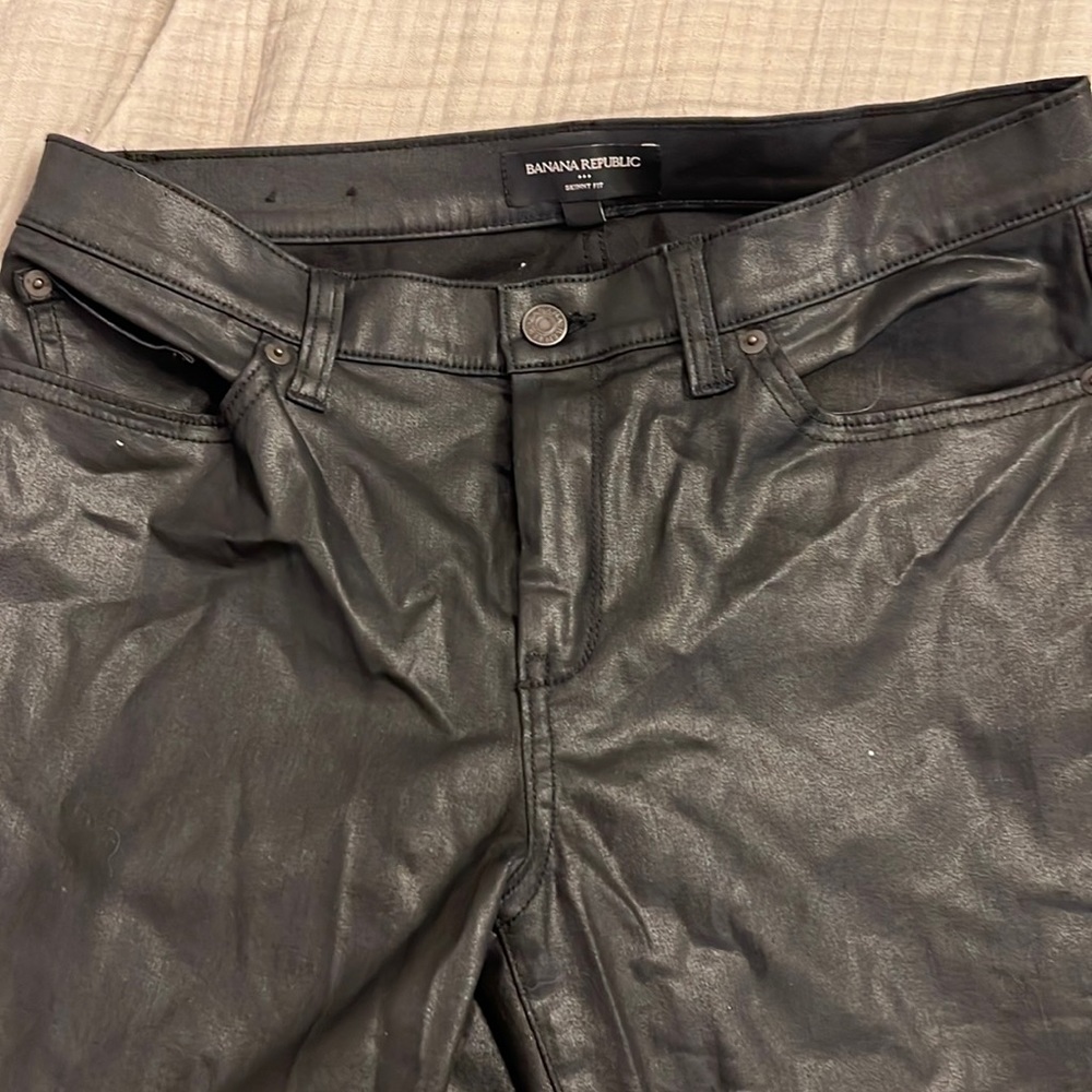 Shimmery jeans- almost look like leather